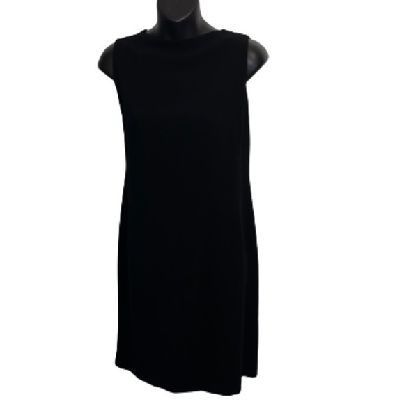 Anne Klein black sleeveless sheath midi dress size 8